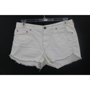 Free People Women’s Distressed White Raw Hem Shorts Size 30
